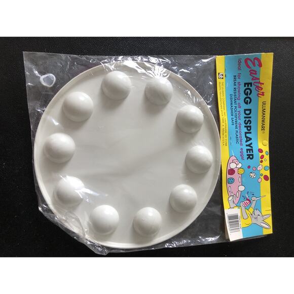 Vintage Ullmanware Easter Egg Tray Pink Plastic Bunny Tray Holds 10 Eggs Chick - Picture 6 of 6